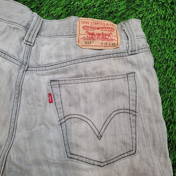 Levis 514 Slim Straight Jeans Mens 32x30 Mid Rise Gray Stretch Denim - Picture 4 of 12